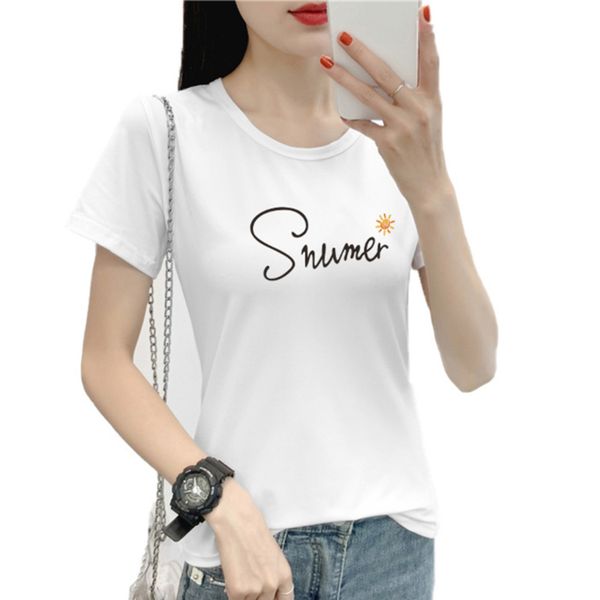 fashionable women's t-shirt 2020 summer basic slim casual print fashion bottoming round neck white wild student t-shirt
fashionable women's t-shirt 2020 summer basic slim casual print fashion bottoming round neck white wild student t-shirt