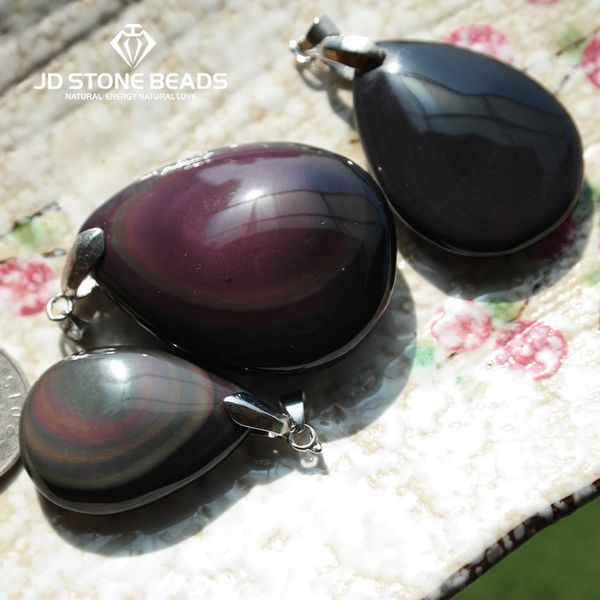 natural obsidian drop shape pendant personalized fashion hand-made jewelry ornament, Silver
natural obsidian drop shape pendant personalized fashion hand-made jewelry ornament, Silver
