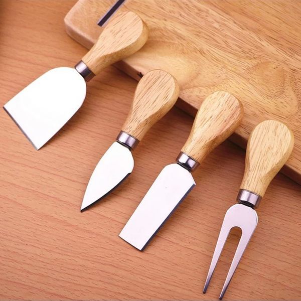 4pcs cheese knives spreader scraper slicer stainless steel cheese cutter set wood handles jam butter knife slicer fork tool
4pcs cheese knives spreader scraper slicer stainless steel cheese cutter set wood handles jam butter knife slicer fork tool