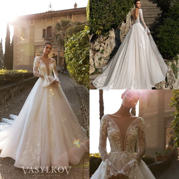 milla nova boho wedding dress a line sweep train lace applique beach wedding dresses custom made deep v neck long sleeve bridal gowns, White
milla nova boho wedding dress a line sweep train lace applique beach wedding dresses custom made deep v neck long sleeve bridal gowns, White