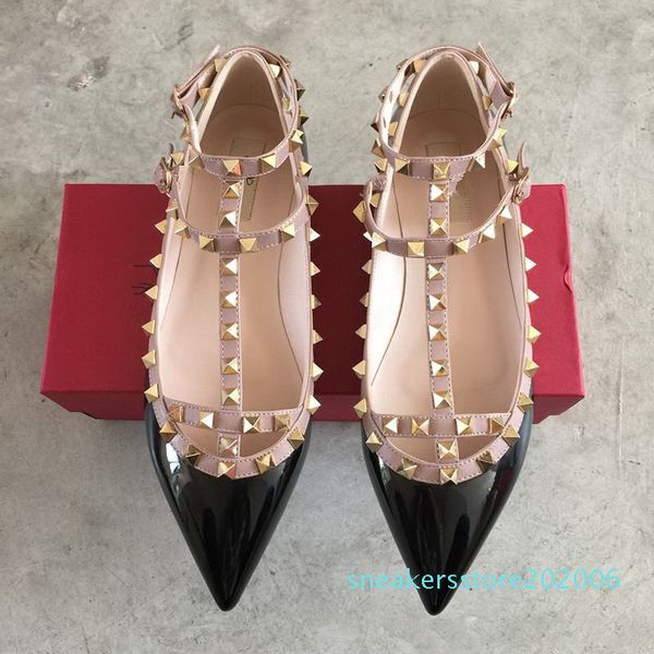 brand women pumps pointed toe flat fashion women shoes rivets genuine leather ankle strap sandals shoes 35-41 s06, Black
brand women pumps pointed toe flat fashion women shoes rivets genuine leather ankle strap sandals shoes 35-41 s06, Black