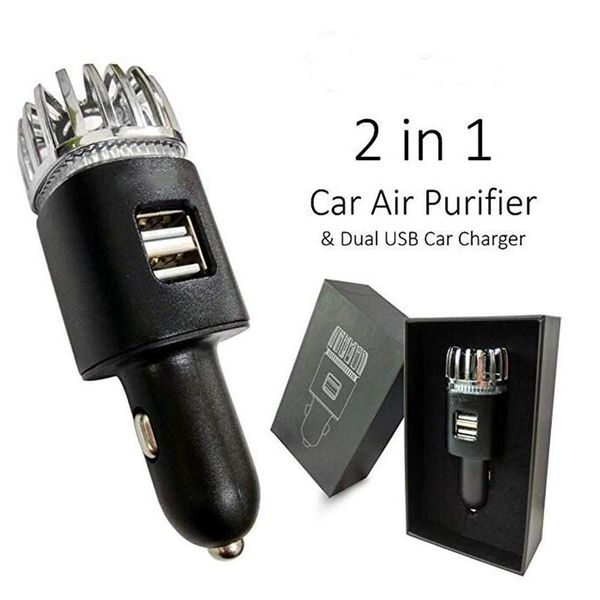 car air purifier, freshener adapter with 2 usb ports, filter ionizer - eliminates allergens, smoke, pet & odor
car air purifier, freshener adapter with 2 usb ports, filter ionizer - eliminates allergens, smoke, pet & odor