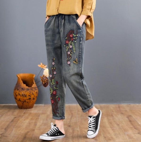 high waisted embroidery harem jeans distressed women loose plus size womens jeans embroidery elastic waist denim pants 2020 w621, Blue
high waisted embroidery harem jeans distressed women loose plus size womens jeans embroidery elastic waist denim pants 2020 w621, Blue