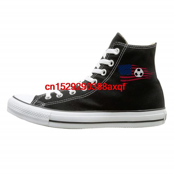 canvas shoes soccer usa flag sport casual high lace ups canvas sneakers for men women, Black
canvas shoes soccer usa flag sport casual high lace ups canvas sneakers for men women, Black