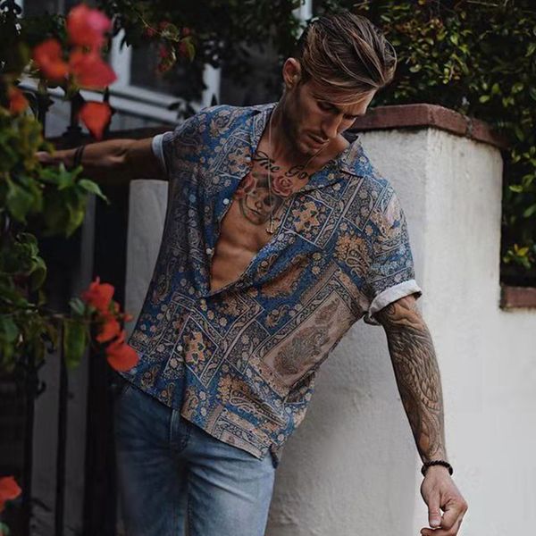 casual streetwear vintage ethnic style printing hawaiian shirts retro patchwork loose short sleeve stand collar casual shirt, White;black
casual streetwear vintage ethnic style printing hawaiian shirts retro patchwork loose short sleeve stand collar casual shirt, White;black