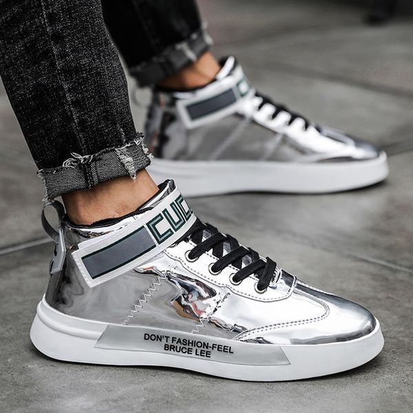 men's casual colorful mirror trend sneakers nightclubs sequins high-casual shoes zapatillas hombre deportiva, Black
men's casual colorful mirror trend sneakers nightclubs sequins high-casual shoes zapatillas hombre deportiva, Black