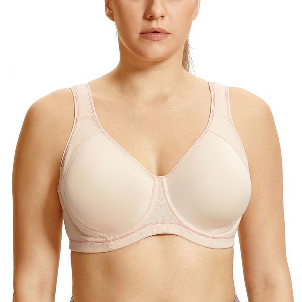 la isla women's high impact full coverage underwire molded active workout sports bra, White;black
la isla women's high impact full coverage underwire molded active workout sports bra, White;black