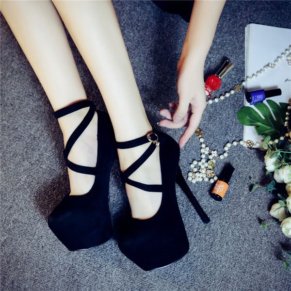 new nightclub ultra-high heel 16cm thin heel fashion princess platform women's shoes, Black
new nightclub ultra-high heel 16cm thin heel fashion princess platform women's shoes, Black
