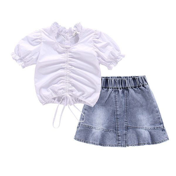 3-11y kids baby girl set short sleeve t-shirt ruffles denim skirt summer 2pcs print big clothes casual girls new, White
3-11y kids baby girl set short sleeve t-shirt ruffles denim skirt summer 2pcs print big clothes casual girls new, White