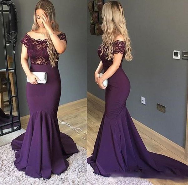 elegant purple mermaid evening dresses off the shoulder lace long prom party dress custom made sweep train special occasion dress, Black;red
elegant purple mermaid evening dresses off the shoulder lace long prom party dress custom made sweep train special occasion dress, Black;red