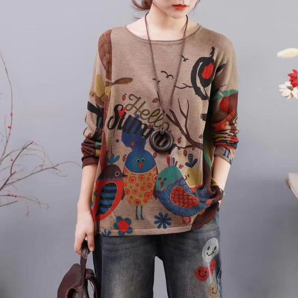 plus size vintage bird sweaters 2019 fashion korean style ladies punk clothes women knitted cotton printed jumpers sa203s30, White;black
plus size vintage bird sweaters 2019 fashion korean style ladies punk clothes women knitted cotton printed jumpers sa203s30, White;black