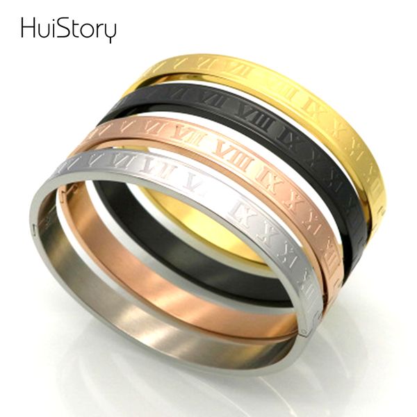 huistory roman numeral couple bracelet titanium steel bangle for party gifts men and women fashion jewelry, Black
huistory roman numeral couple bracelet titanium steel bangle for party gifts men and women fashion jewelry, Black