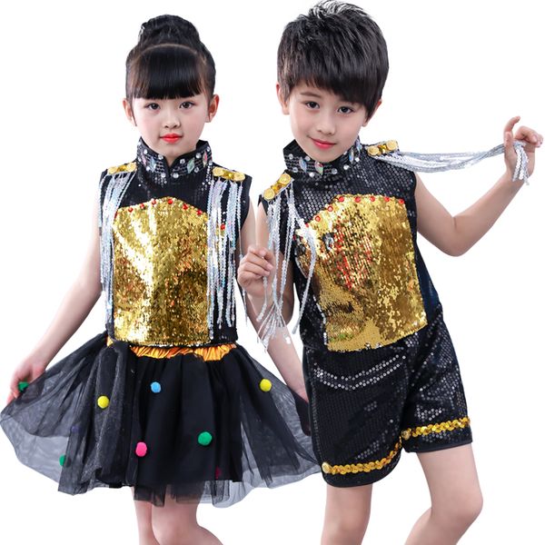 children's performance dress jazz dance dress children's tassel cheerleading performance women and boys modern dance, Black;red
children's performance dress jazz dance dress children's tassel cheerleading performance women and boys modern dance, Black;red