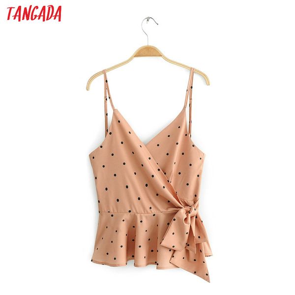 tangada women polka dot wrap blouses sleeveless europe style spaghetti strap bow tie shirt for summer 6c12, White
tangada women polka dot wrap blouses sleeveless europe style spaghetti strap bow tie shirt for summer 6c12, White