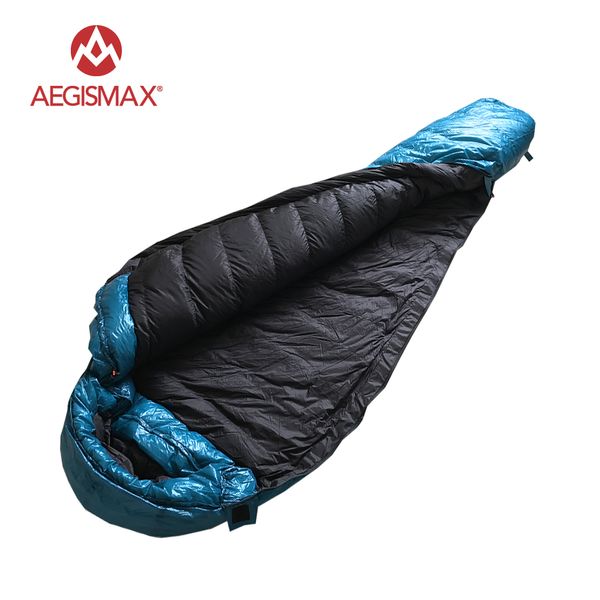

aegismax m3 series ultralight outdoor camping hiking keep warm lengthened 95% white down winter mummy sleeping bag