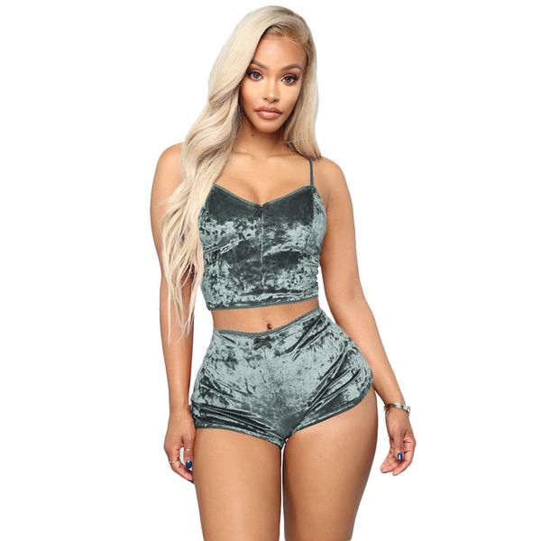 women velvet 2 piece set outfit spaghetti strap sleeveless crop with shorts set short tracksuit pants suit, White
women velvet 2 piece set outfit spaghetti strap sleeveless crop with shorts set short tracksuit pants suit, White