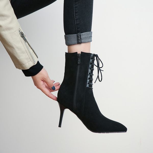 big size 9 10 11-16 boots women shoes ankle boots for women ladies shoes woman winter plain coloured pointed front lacing, Black
big size 9 10 11-16 boots women shoes ankle boots for women ladies shoes woman winter plain coloured pointed front lacing, Black