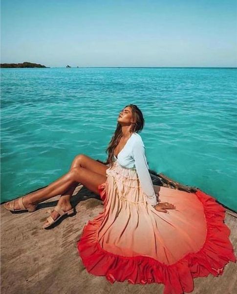 summer women dresses bohemian style gradient color long sleeve v neck women beach dresses casual womens dresses, Black;gray
summer women dresses bohemian style gradient color long sleeve v neck women beach dresses casual womens dresses, Black;gray