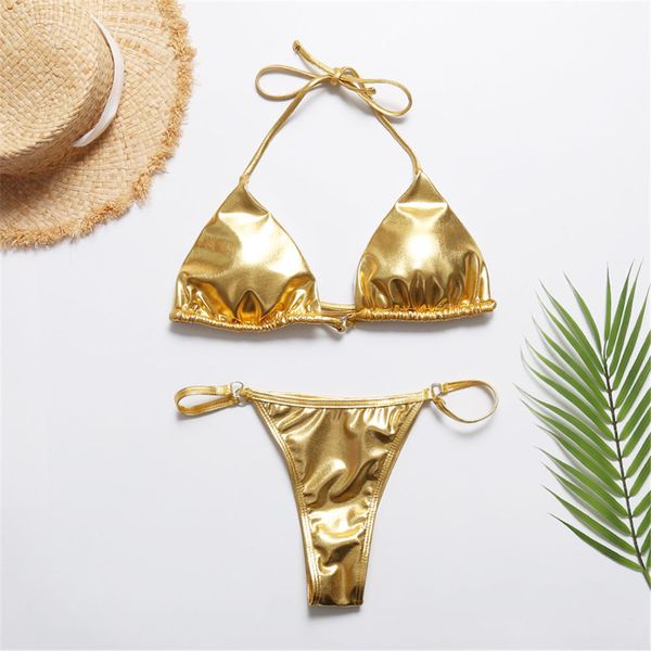 shiny bikini set women solid swimwear brazilian biquini micro swimsuit pad bathing suit mini bikinis maillot de bain golden
shiny bikini set women solid swimwear brazilian biquini micro swimsuit pad bathing suit mini bikinis maillot de bain golden