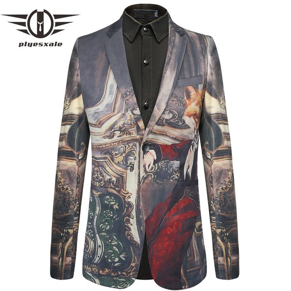 plyesxale wedding blazer men 2018 autumn classic men's fashion printed blazers elegant stage prom party blazer masculino q434, White;black
plyesxale wedding blazer men 2018 autumn classic men's fashion printed blazers elegant stage prom party blazer masculino q434, White;black
