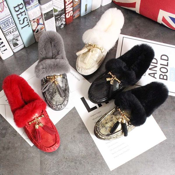 europe style autumn & winter artificial fur flat heels women's shoes tassel peas shoes warm female shoes 5 colors t200325, Black
europe style autumn & winter artificial fur flat heels women's shoes tassel peas shoes warm female shoes 5 colors t200325, Black