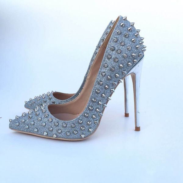 100% high heeled ladies pumps rivet pointed toe woman party shoes slip-on sliver color wedding shoes pu leather pumps, Black
100% high heeled ladies pumps rivet pointed toe woman party shoes slip-on sliver color wedding shoes pu leather pumps, Black