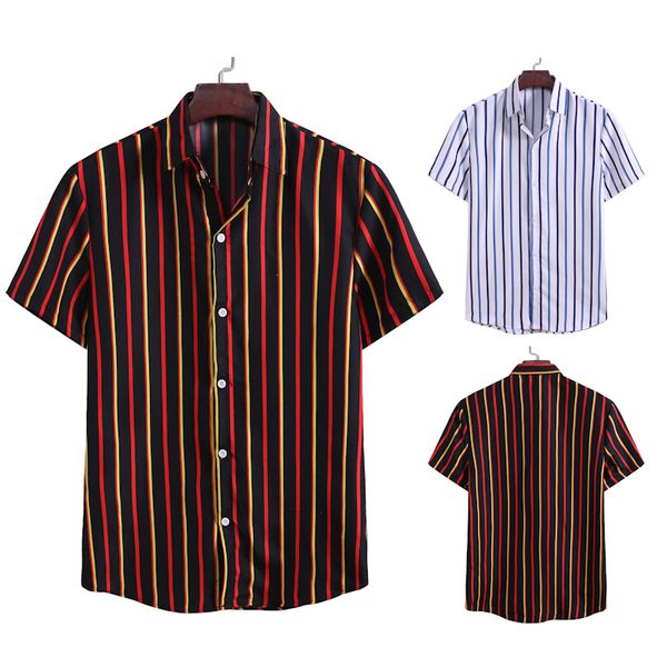 men's summer shirt blouse fashion casual button hawaii striped print beach short sleeve shirt beach blouse camisa femenina, White;black
men's summer shirt blouse fashion casual button hawaii striped print beach short sleeve shirt beach blouse camisa femenina, White;black