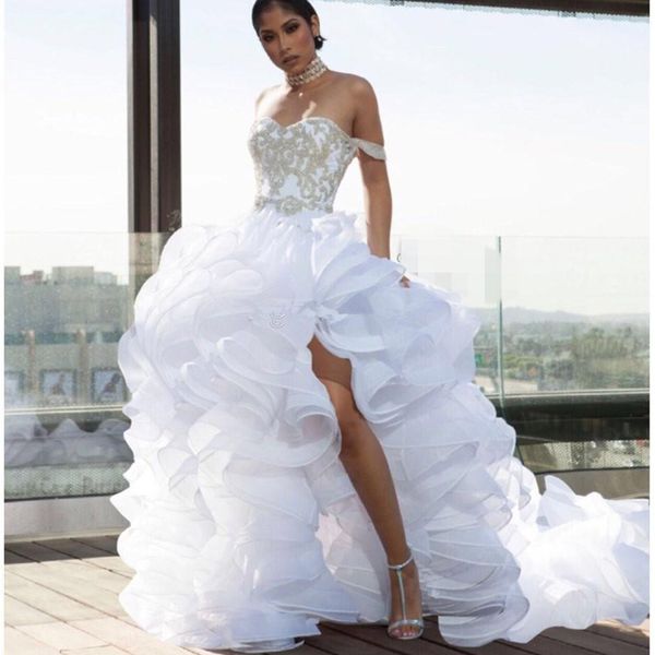 white wedding dresses 2020 latest a-line bridal dress bridal gowns organza lace ruffles zipper back side split long train custom made
white wedding dresses 2020 latest a-line bridal dress bridal gowns organza lace ruffles zipper back side split long train custom made