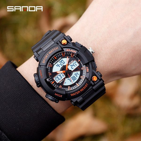 2019 new sanda temperature measurement men dual display watch led digital sports quartz clock male relogios masculino, Slivery;brown
2019 new sanda temperature measurement men dual display watch led digital sports quartz clock male relogios masculino, Slivery;brown