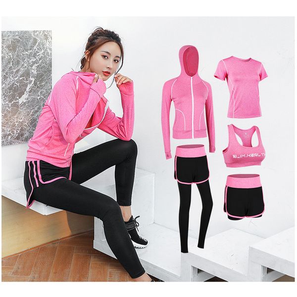 high waist 5 piece set yoga clothing suit ladies sportswear sports bra sports fitness ladies shorts gym workout women's clothing, White;red
high waist 5 piece set yoga clothing suit ladies sportswear sports bra sports fitness ladies shorts gym workout women's clothing, White;red