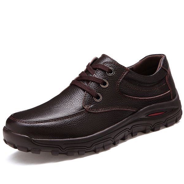 brand new spring middle-aged mens shoes dad genuine leather shoes flats soft antiskid durable, Black
brand new spring middle-aged mens shoes dad genuine leather shoes flats soft antiskid durable, Black