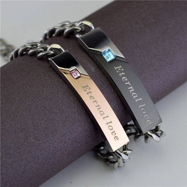new arrivals eternal love letter bracelet for men gift wholesale stainless steel couple bracelets with blue\pink cubic zirconia, Golden;silver
new arrivals eternal love letter bracelet for men gift wholesale stainless steel couple bracelets with blue\pink cubic zirconia, Golden;silver