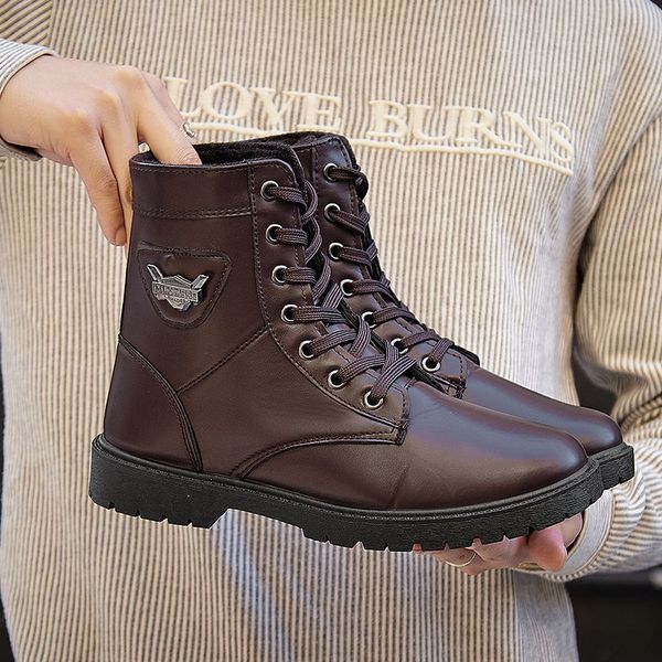 stylish winter men boots lace up men martin boots male waterproof high ankle motorcycle boots casual bota coturnos masculino, Black
stylish winter men boots lace up men martin boots male waterproof high ankle motorcycle boots casual bota coturnos masculino, Black