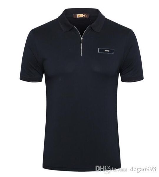 zi*lli short-sleeved t-shirt spell leather 2019 summer new lapel fashion zipper casual embroidery spell leather tide, White;black
zi*lli short-sleeved t-shirt spell leather 2019 summer new lapel fashion zipper casual embroidery spell leather tide, White;black