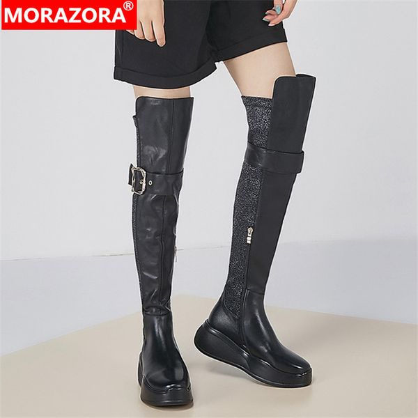 morazora 2020 genuine leather shoes women thigh high boots buckle zip autumn winter stretch boots woman platform shoes, Black
morazora 2020 genuine leather shoes women thigh high boots buckle zip autumn winter stretch boots woman platform shoes, Black