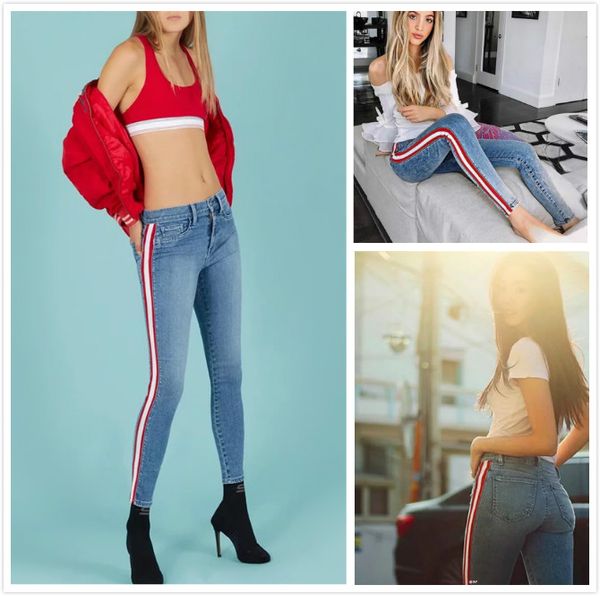 women's stripes jeans women's color matching side stripes pencil pants new slim european american style fashion jeans, Blue
women's stripes jeans women's color matching side stripes pencil pants new slim european american style fashion jeans, Blue