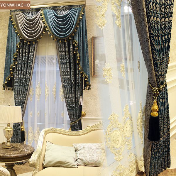 custom curtains light luxury american chenille high precision jacquard blue cloth blackout curtain valance tulle panel b538
custom curtains light luxury american chenille high precision jacquard blue cloth blackout curtain valance tulle panel b538