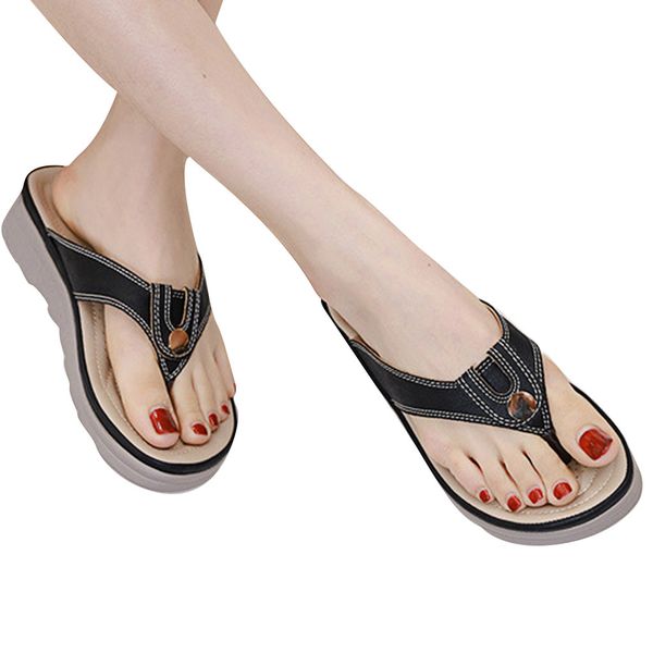women metal buckle beach slippers round head rubber flip flops mixed color print slip on plus size, Black
women metal buckle beach slippers round head rubber flip flops mixed color print slip on plus size, Black