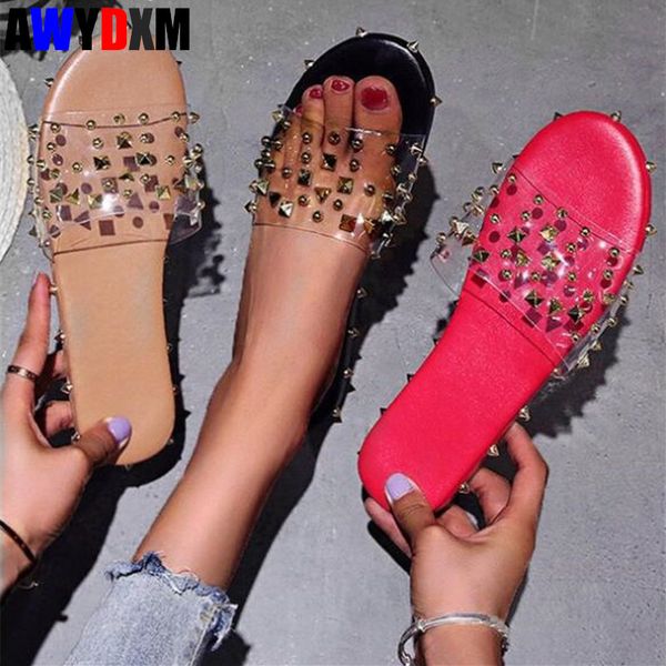 slippers women open toe pvc transparent slipper ladies summer fashion rivet flat sandal comfort beach slides female plus size, Black
slippers women open toe pvc transparent slipper ladies summer fashion rivet flat sandal comfort beach slides female plus size, Black