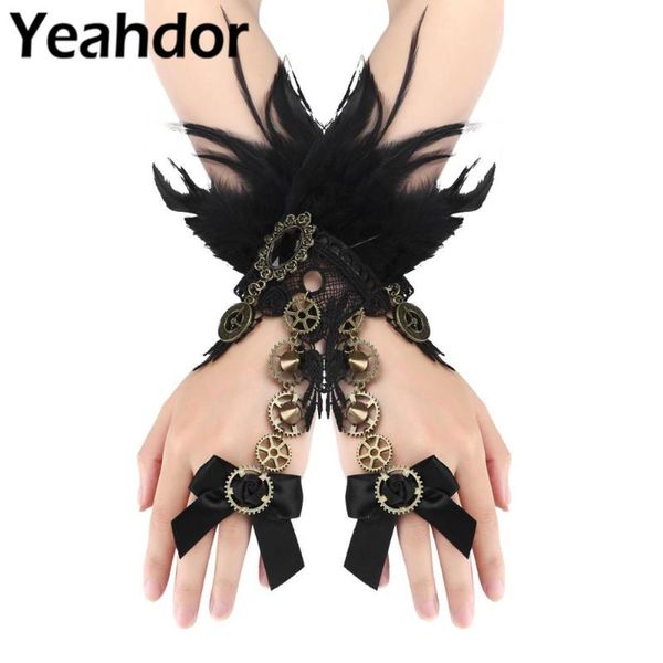 1 pair charm steampunk womens retro gothic feather lace bracelet gears wrist cuffs bracelets halloween party costume accessories, Golden;silver
1 pair charm steampunk womens retro gothic feather lace bracelet gears wrist cuffs bracelets halloween party costume accessories, Golden;silver