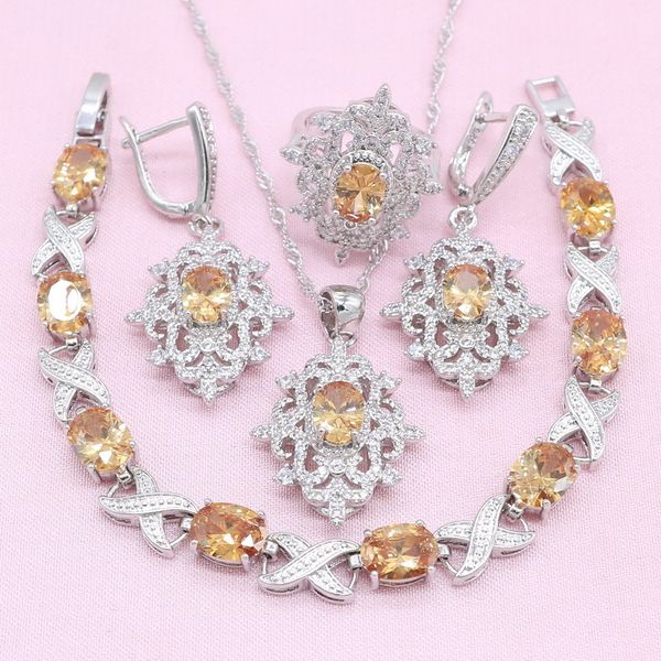 new arrivals champagne semi-precious 925 silver jewelry sets women bracelet earrings necklace pendant ring wedding jewelry
new arrivals champagne semi-precious 925 silver jewelry sets women bracelet earrings necklace pendant ring wedding jewelry