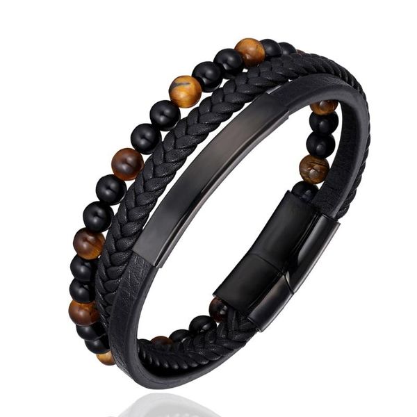 2020 new 6mm natural stone men bracelet multi-layer handmade weaved leather rope chain stainless steel bangle male jewelry gifts, White
2020 new 6mm natural stone men bracelet multi-layer handmade weaved leather rope chain stainless steel bangle male jewelry gifts, White