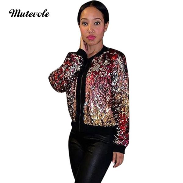 mutevole women party glitter sequin coat clubwear long sleeve casual basic baseball coat zipper bling pailletten jacke, Black;brown
mutevole women party glitter sequin coat clubwear long sleeve casual basic baseball coat zipper bling pailletten jacke, Black;brown