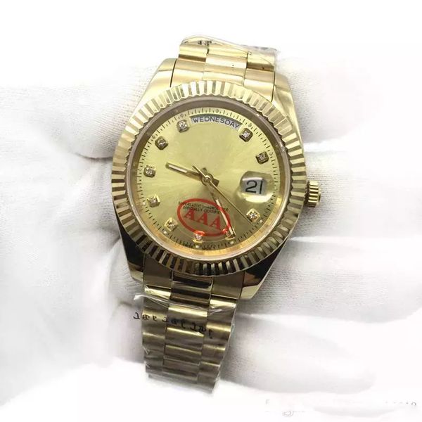 new luxury mens watch 18k gold president sapphire cystal diamond number men watches automatic mechanical movement male wrist watch, Slivery;brown
new luxury mens watch 18k gold president sapphire cystal diamond number men watches automatic mechanical movement male wrist watch, Slivery;brown