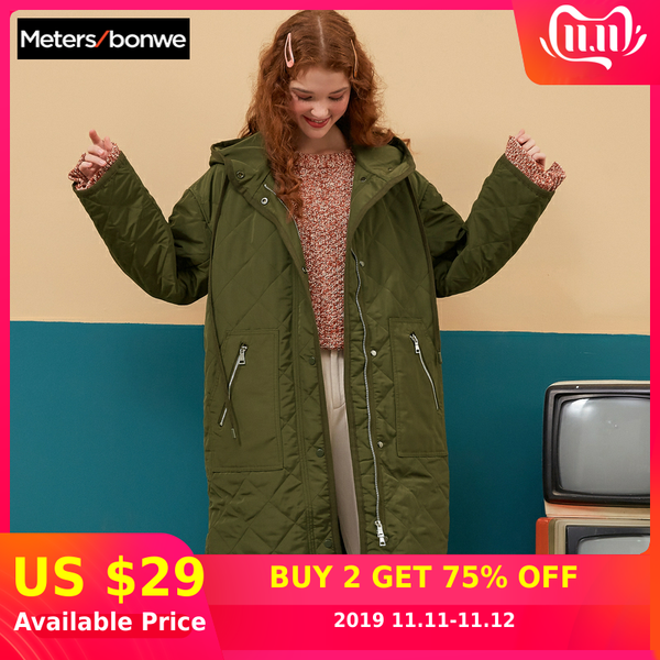 metersbonwe cotton clothing winter clothing female students hooded long coat personality warm cotton clothes tide coat women, Black
metersbonwe cotton clothing winter clothing female students hooded long coat personality warm cotton clothes tide coat women, Black