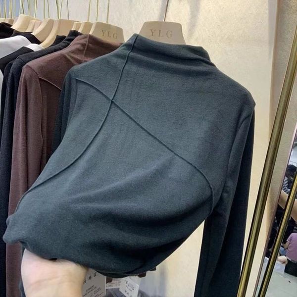 high collar base women's 2019-fitting slim cotton t- women's long sleeve shirt t-shirt shirt, White
high collar base women's 2019-fitting slim cotton t- women's long sleeve shirt t-shirt shirt, White