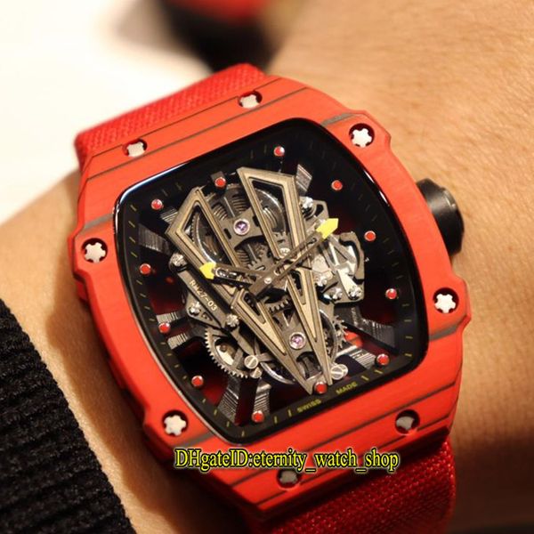 edition rm 27-03 rafael nadal ntpt red carbon fiber case skeleton dial miyota automatic rm27-03 mens watch nylon leather sport watches, Slivery;brown
edition rm 27-03 rafael nadal ntpt red carbon fiber case skeleton dial miyota automatic rm27-03 mens watch nylon leather sport watches, Slivery;brown