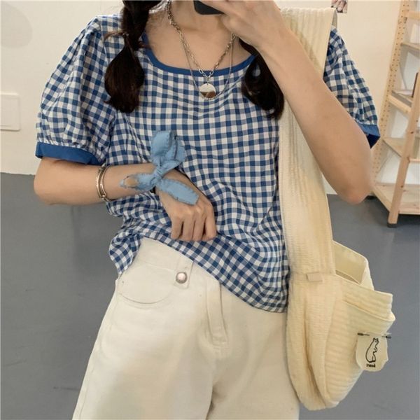 2020 coat plaid bubble sleeve niche square collar 2020 coat t-shirt plaid bubble sleeve niche square collar t-shirt top, White
2020 coat plaid bubble sleeve niche square collar 2020 coat t-shirt plaid bubble sleeve niche square collar t-shirt top, White