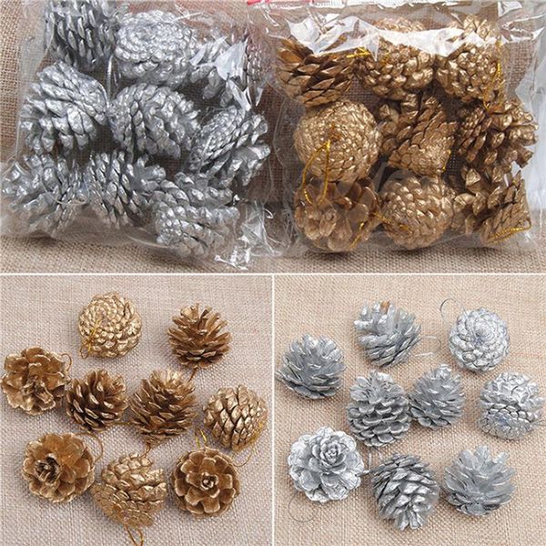 9pcs/set christmas ornaments pine cones diy xmas tree ornaments pendant gold sliver home christmas party decorations
9pcs/set christmas ornaments pine cones diy xmas tree ornaments pendant gold sliver home christmas party decorations