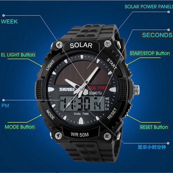 skmei sport watch men clock male digital wrist watches outdoor solar power 12/24 hour water resistant men's watch relojes, Slivery;brown
skmei sport watch men clock male digital wrist watches outdoor solar power 12/24 hour water resistant men's watch relojes, Slivery;brown